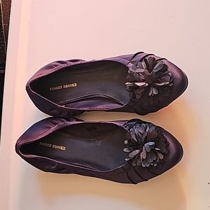 Satin Navy blue flats